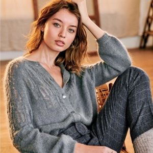 NWOT Sézane TONIO cardigan sweater in grey sz XS